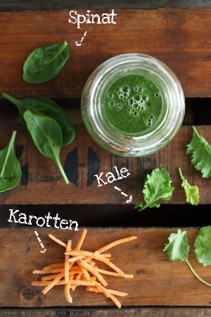 Kale-Smoothie Baby Grünkohl, Baby Spinat, Karotten