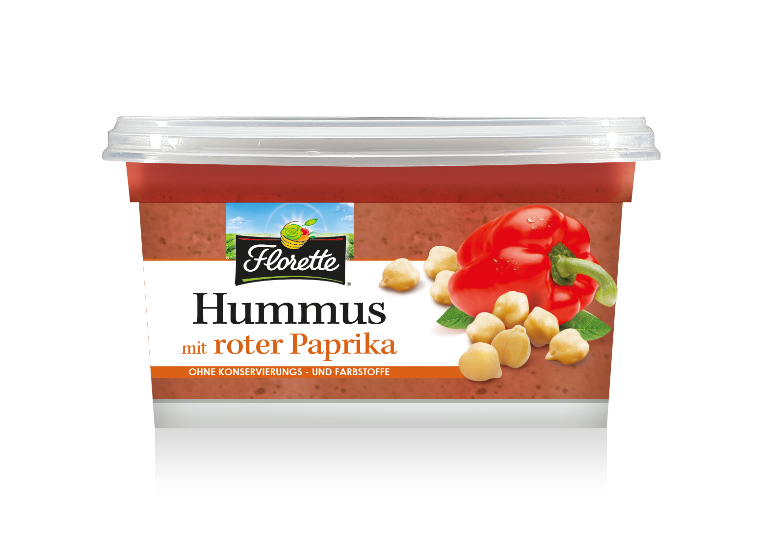 Hummus mit roter Paprika 3D HD
