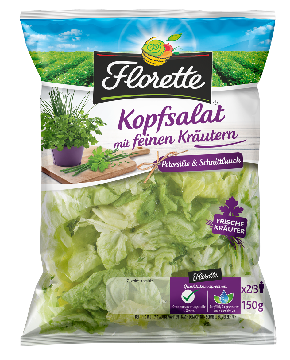 Produktfoto: Florette Kopfsalat mit feinen Kräutern