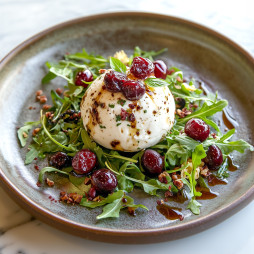 Foto - Büffelmozzarella und geröstete Trauben auf Rucola-Bett - 